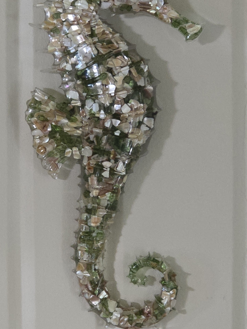Seahorse Wall Art Mosaic Accent - Green & Cream